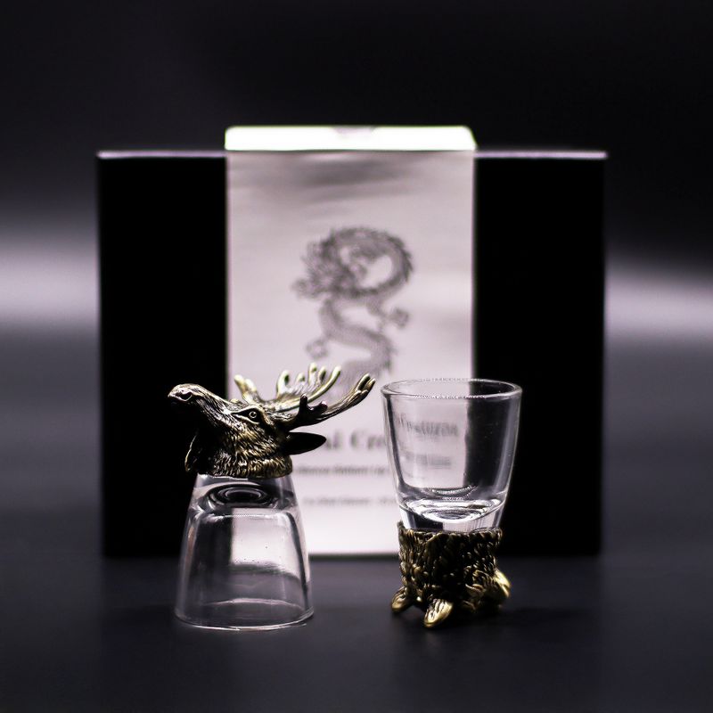 Dárková Sada 6 Panáků Bottom Up (50ml) - Bytosti Divokého Lesa - Starožitný Bronz