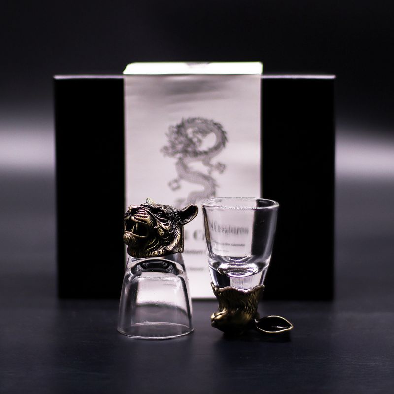 Dárková Sada 6 Panáků Bottom Up (50ml) - Mystické Bytosti - Starožitný Bronz