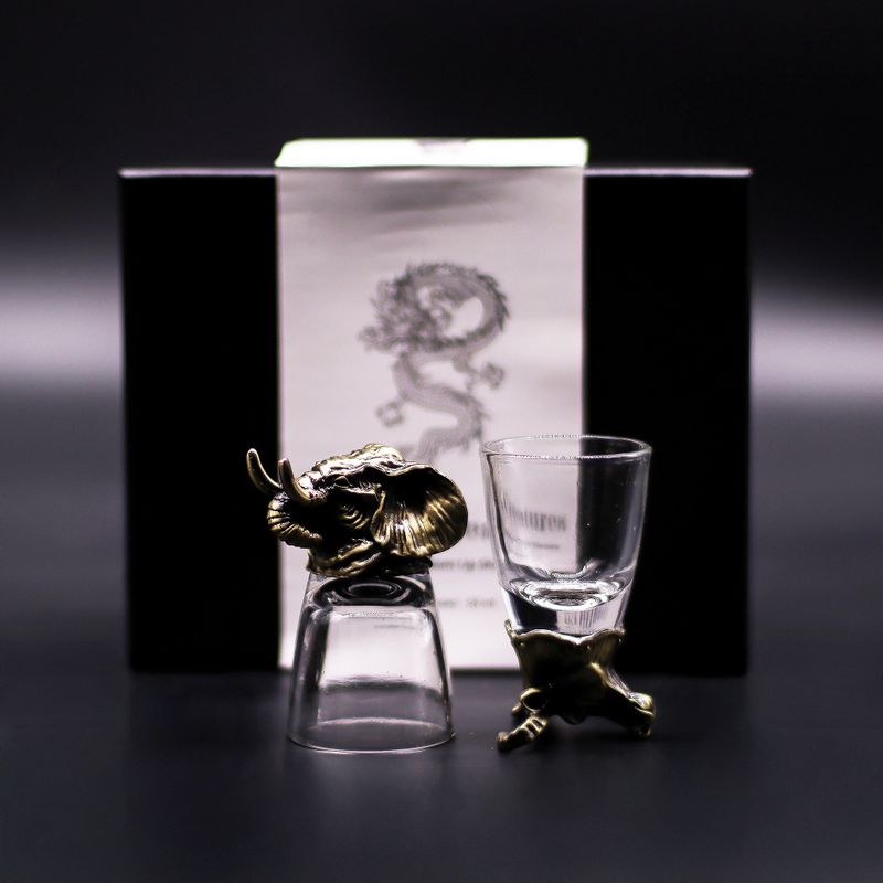 Dárková Sada 6 Panáků Bottom Up (50ml) - Mystické Bytosti - Starožitný Bronz