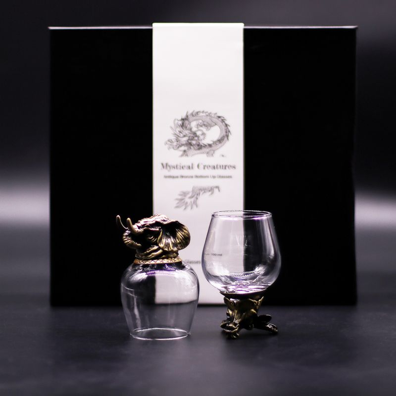 Dárková Sada 6 Sklenic Bottom Up Bottom Up (100ml) - Mystické Bytosti - Starožitný Bronz