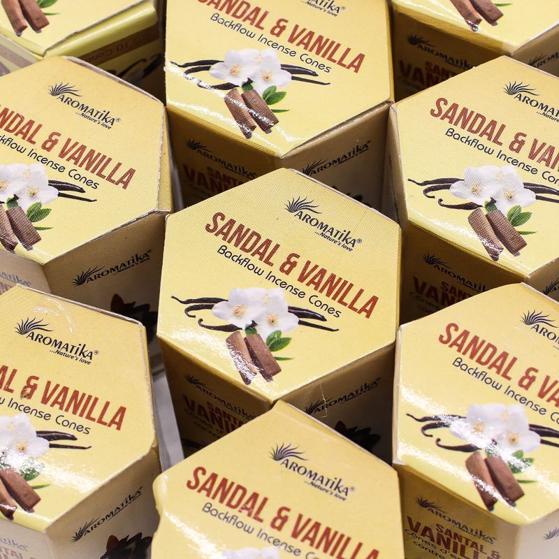 Aromatika Masala Kužele Tekoucí Dým - Santalové Dřevo a Vanilka