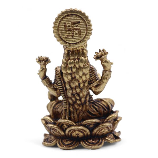Mosazní Miniaturní Sošky Bohů - Laxmi (22gms) - 37mm