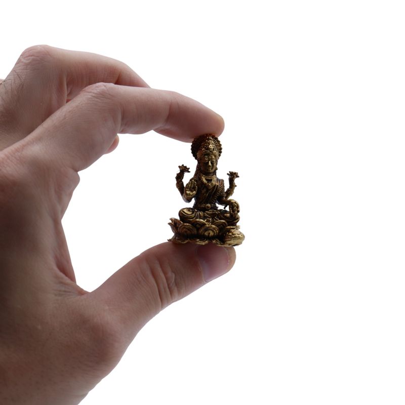 Mosazní Miniaturní Sošky Bohů - Laxmi (22gms)  - 37mm