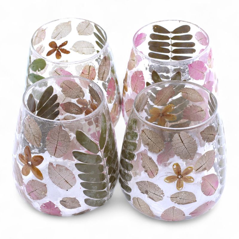 Přírodní Květinové Sklo - Svícen Váza - Primavera  - (12x11cm)