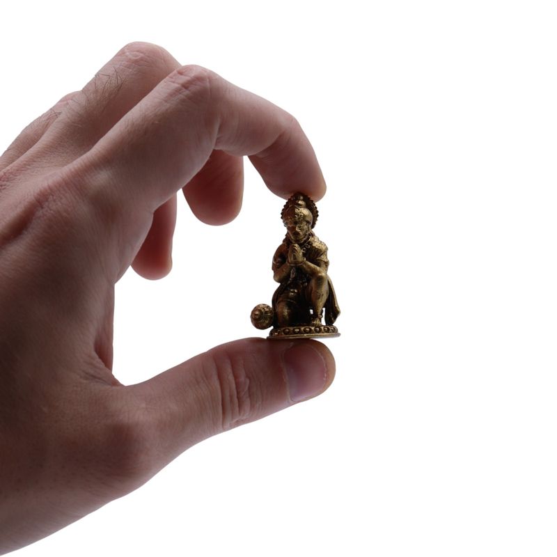 Mosazní Miniaturní Sošky Bohů - Hanuman (30gms)  - 36mm