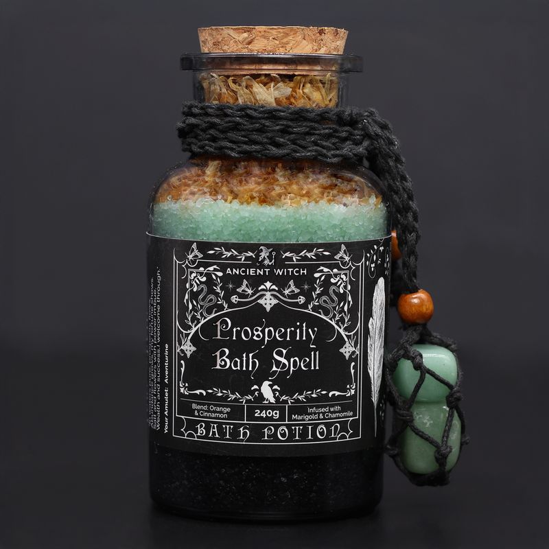 Ancient Witch Kouzelný Koupelový Lektvar & Amulet z Aventurínu - Prosperita