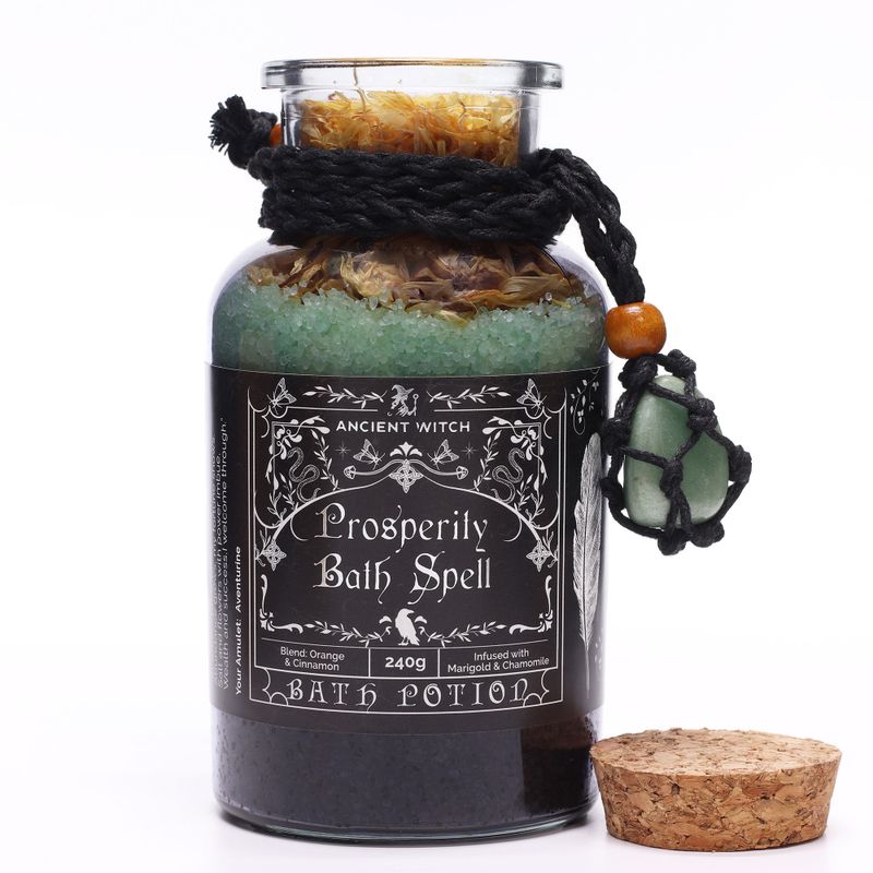 Ancient Witch Kouzelný Koupelový Lektvar & Amulet z Aventurínu - Prosperita