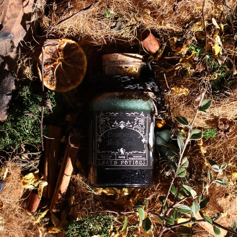 Ancient Witch Kouzelný Koupelový Lektvar & Amulet z Aventurínu - Prosperita