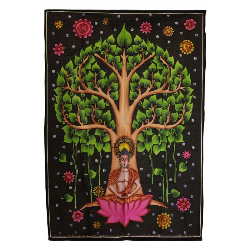 Bavlněné Nástěnné Závěsy (70x110cm) - Buddha Bodhi Strom