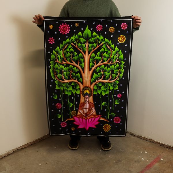 Bavlněné Nástěnné Závěsy (70x110cm) - Buddha Bodhi Strom