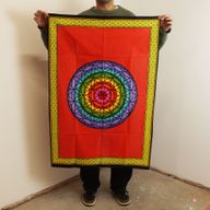 Bavlněné Nástěnné Závěsy (70x110cm) - Duhový Květ Života