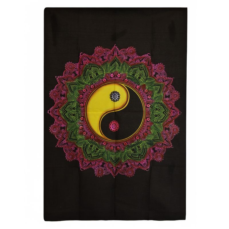 Bavlněné Nástěnné Závěsy (70x110cm) - Ying & Yang Mandala
