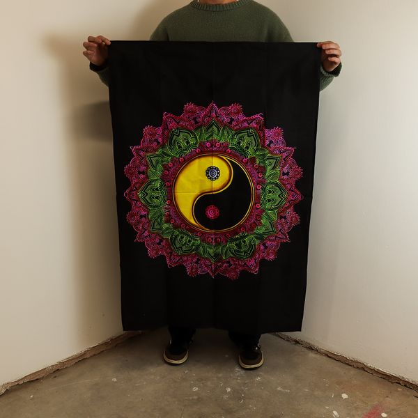 Bavlněné Nástěnné Závěsy (70x110cm) - Ying & Yang Mandala