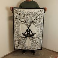 Bavlněné Nástěnné Závěsy (70x110cm) - Spojení Čakry Země