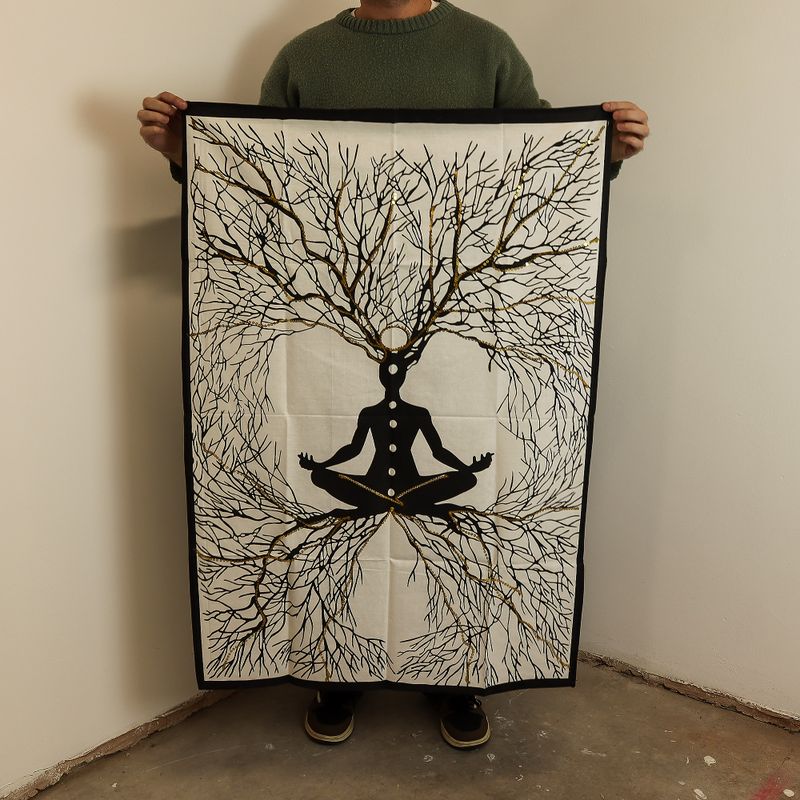 Bavlněné Nástěnné Závěsy (70x110cm) - Spojení Čakry Země