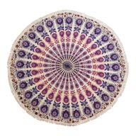 Malý Mandala Kruhový Nástěnný Závěs (130cm) - Páví Fialová