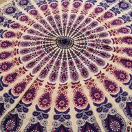 Malý Mandala Kruhový Nástěnný Závěs (130cm) - Páví Fialová