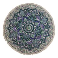 Malý Mandala Kruhový Nástěnný Závěs (130cm) - Tyrkysová a Modrá