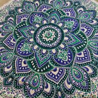 Malý Mandala Kruhový Nástěnný Závěs (130cm) - Tyrkysová a Modrá