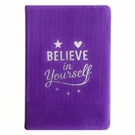 Sametový Zápisník - 80 stran - Believe in Yourself - Levandulový