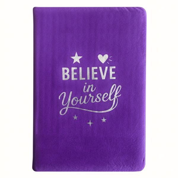 Sametový Zápisník - 80 stran - Believe in Yourself - Levandulový
