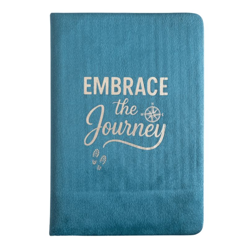 Sametový Zápisník - 80 stran - Embrace the Journey - Bledě-Modrý