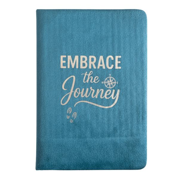 Sametový Zápisník - 80 stran - Embrace the Journey - Bledě-Modrý