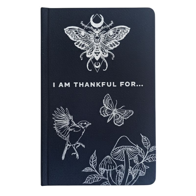 Černý Deník Vděčnosti - 120 stran - I am Thankful - Stříbrná Podšívka