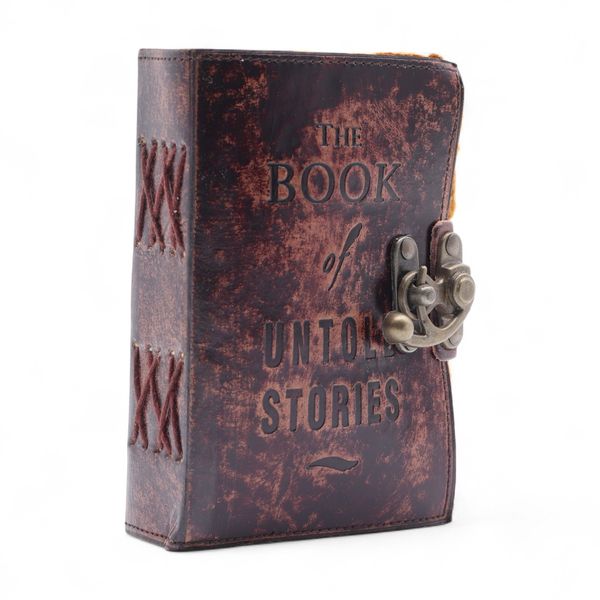 Kožený Zápisník se Zdobeným Okrajem (6x4") - The Book of Untold Stories