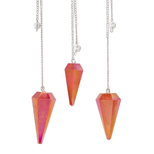 Šestistranné Kyvadlo - Aurora Crystal Broskvové - 4cm