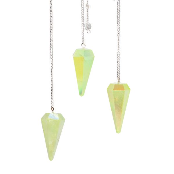 Šestistranné Kyvadlo - Aurora Crystal Zelené - 4cm