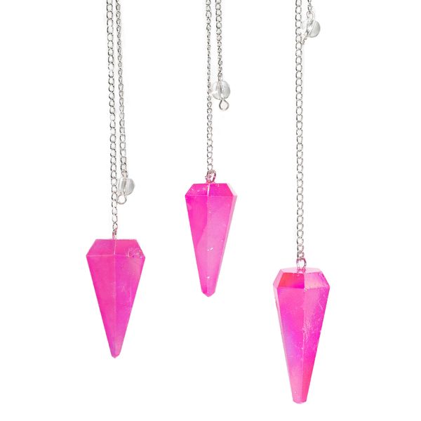 Šestistranné Kyvadlo - Aurora Crystal Růžové - 4cm