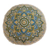 Velký Mandala Kruhový Nástěnný Závěs (180cm) - Žlutá a Modrá