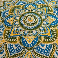 Velký Mandala Kruhový Nástěnný Závěs (180cm) - Žlutá a Modrá