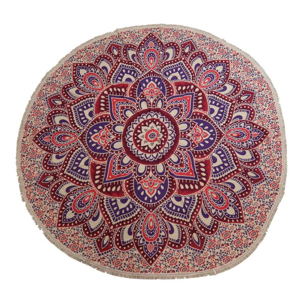 Velký Mandala Kruhový Nástěnný Závěs (180cm) - Růžová a Fialová