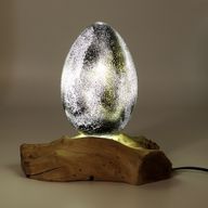 DriftGlow Lampa - Popraskané Lávové Vejce - Šedé