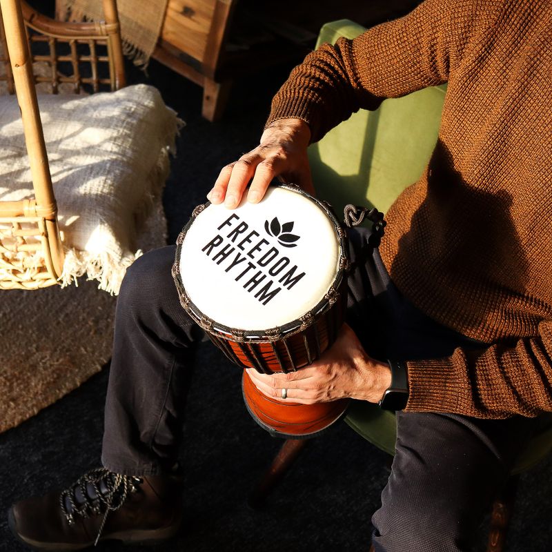 Střední Profesionální Djembe Buben -Freedom Rhythm (vysoký) - 40cm (18cm průměr)
