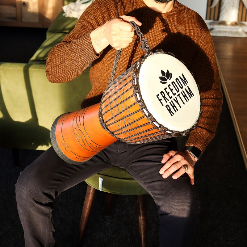 Velký Profesionální Djembe Buben - Freedom Rhythm (vysoký) - 50cm (22cm průměr)
