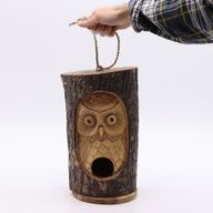 Ptačí Budka - Tvář v Kmeni Stromu - Moudrá Sova