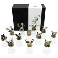 Dárková Sada 12 Panáků Bottom Up (25ml) - Lesní & Mystické Bytosti - Starožitný Bronz