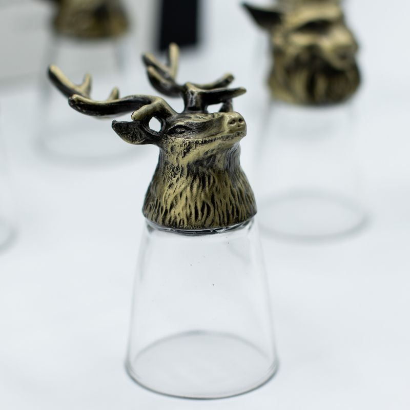 Dárková Sada 12 Panáků Bottom Up (25ml) - Lesní & Mystické Bytosti - Starožitný Bronz