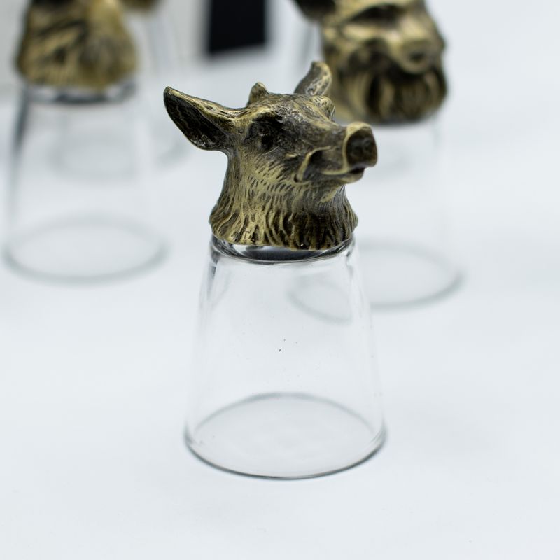 Dárková Sada 12 Panáků Bottom Up (25ml) - Lesní & Mystické Bytosti - Starožitný Bronz
