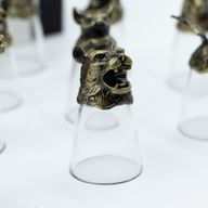 Dárková Sada 12 Panáků Bottom Up (25ml) - Bytosti Čínského Zvěrokruhu -  Starožitný Bronz