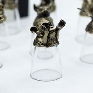 Dárková Sada 12 Panáků Bottom Up (25ml) - Bytosti Čínského Zvěrokruhu -  Starožitný Bronz