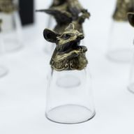 Dárková Sada 12 Panáků Bottom Up (25ml) - Bytosti Čínského Zvěrokruhu -  Starožitný Bronz