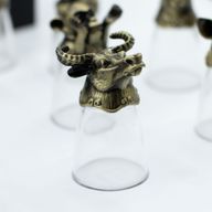Dárková Sada 12 Panáků Bottom Up (25ml) - Bytosti Čínského Zvěrokruhu -  Starožitný Bronz
