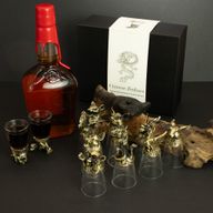 Dárková Sada 12 Panáků Bottom Up (25ml) - Bytosti Čínského Zvěrokruhu -  Starožitný Bronz