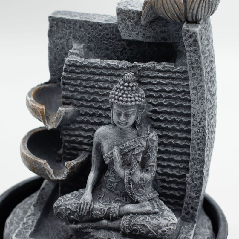 Stolní Fontána - 19x19x28cm - Buddha, Kaskáda Lotosového Květu