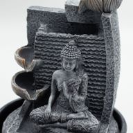 Stolní Fontána - 19x19x28cm - Buddha, Kaskáda Lotosového Květu