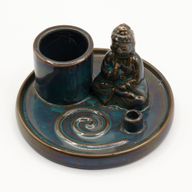 Víceúčelový Talíř pro Kadidla - Buddha - Keramická Modrá